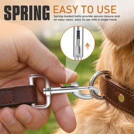Toddmomy 2pcs Stainless Steel Pet Leash Swivel Snap Hook Trigger Clip Fastener for Large Dogs, 360 Degree Rotatable Abrasion Resistant Chain Closure