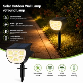 LED Solar Landscape Spotlight for Outdoor Lighting – IP65 Waterproof 3-Mode Garden Light for Yard, Lawn & Walkway