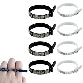 8PCS Ring Sizers, Black 1-17 Ring Sizer Measuring Tool, White Reusable Finger Size Gauge Ring Measurer, Jewelry Sizing Tool USA Rings Size