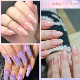 MTSSII Jelly Gel Polish + Glitter Gel Nail Polish Set 6 Colors Skin Tones Neutral Brown Purple Soak Off Gel Nail Kit with 2pcs Functiongel Manicure DIY Nail Art Salon Home Gift