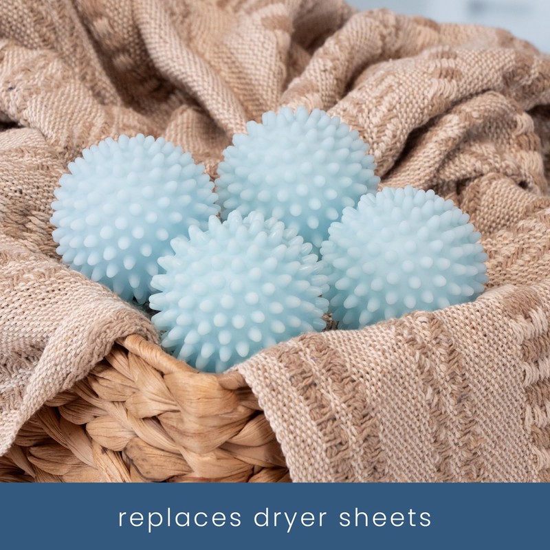 S&T INC. Reusable Plastic Dryer Balls, Fabric Softener for Laundry,