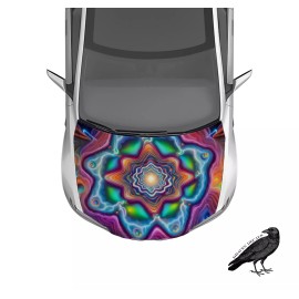 Psychedelic Trippy Hood Wrap Weatherproof Vinyl Car Decal 50" X 65"