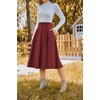Belle Poque Women's High Waist Pleated A-Line Swing Skirt Below