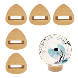 GeryVtee 6 Pcs Embroidery Hoop Stand - Wooden Base Display Stand for Cross Stitch Hoop Accessories (Triangle)