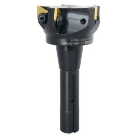 Accusize Industrial Tools 3'' Carbide Indexable End Mill, R8 Shank, 5 Flute, with Tpg322 Inserts, 0046-0917