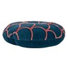 Creative Co-Op 18 Inches Round Cotton Tufted Scallop Pattern, Navy