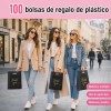 100pzs Bolsas Boutique Plástico Regalo 30x40cm Con Manija