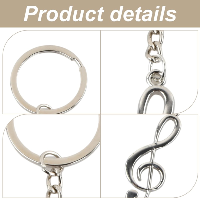 Amexo Pack of 24 Musical Notes Keychains, Music Note Keyring,