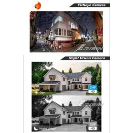 Erisin AHD 1080P 150° Fisheye Car Reversing Camera 2MP Night Vision Waterproof Distance Line