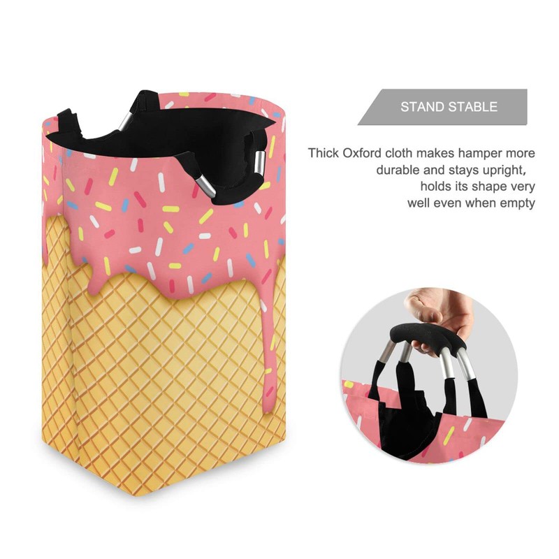 JUMBEAR Ice Cream Cone Laundry Basket Collapsible Large Clothes Hamper