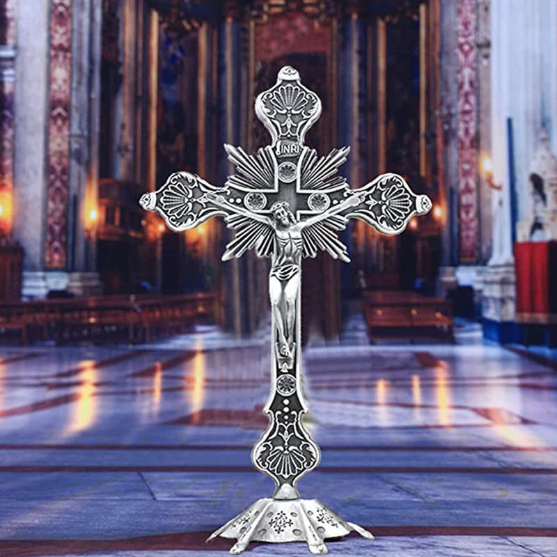 lylqmy Crucifix Jesus Christ Cross Statue Figurine Christian Gifts (Model