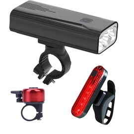 Brightside 2400 Lumen Super Bright Headlight, Rear Light & Bike Bell Combo. Easy & Secure Mounting. Up to 11hr Run Time. Excellent Bike Light & Bell Combo for all Cyclists.