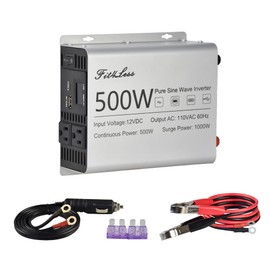 Pure sine Wave Inverter DC 12V Input and AC 110V Output with LCD Display, USB Output Port, Type-C Output Port(500W)