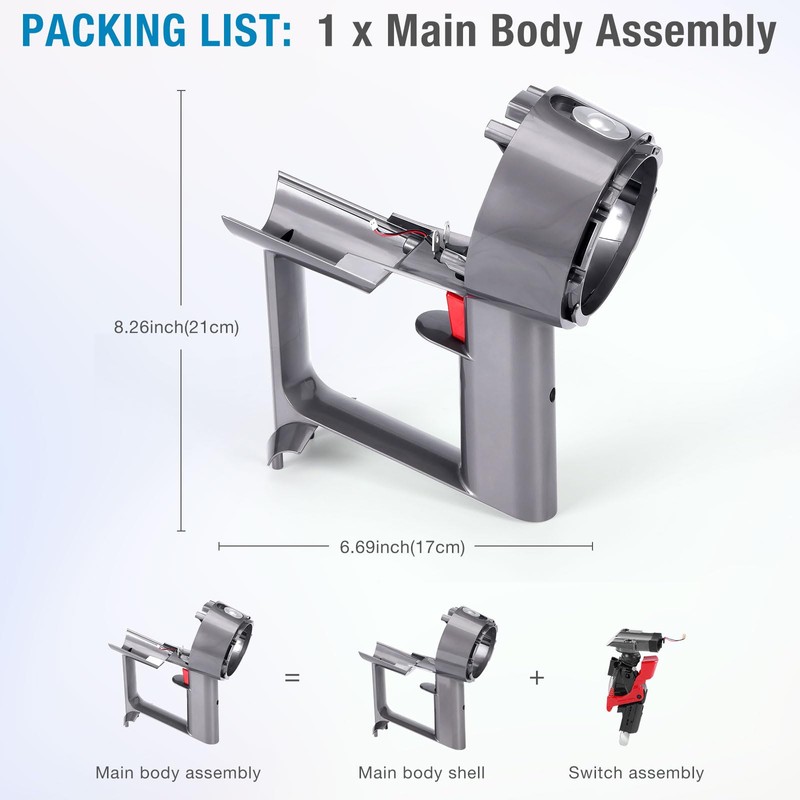 V10 SV12 Main Body Assembly Housing Compatible with Dyson V10
