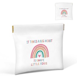 URMISU Teacher Appreciation Gifts Cosmetic Bag with Mirror Small Makeup Bag for Purse, Portable Cosmetic Pouch Travel Toiletry Bag Organizer, Teachers Day Gift Ideas, 02