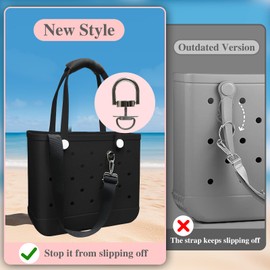 KABOKKES Strap Wrap Accessories - Adjustable Crossbody Shoulder Strap with Neoprene Handle Protector - Replacement Straps Compatible with All Original Bogg Tote Models (Black)