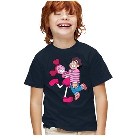 Steven Universe Spinel Loves Steven Kids T Shirt for Youth Boys and Girls, Navy, X-Large