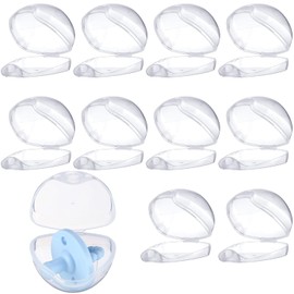 10 Estuches para Chupón de Bebé Estuche para Chupete Contenedor Transparente para Chupete Caja para Chupete para Viajes Accesorios para Chupete con Clip Transparente