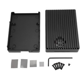 Aluminum Heatsink Case Professional Efficient GPIO Slot Reserved Interface Holes Aluminum Armor Heatsink Case for RPi 5 Computer Accessories