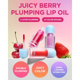 TOCOBO Juicy Berry Plumping Lip Oil 07 Plum Jam – Korean Vegan Hydrating Lip Oil with Plant Oils for High Shine Gloss - Non Sticky Formula for All Skin Tones, 0.12 fl.oz.