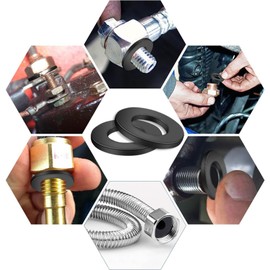 Pack of 120 Rubber Washers Black, M6 Durable Abrasion-Resistant Round, 6 mm ID 12 mm AD 2 mm Thick Sealing Rings Washers for Tap Pipes Water Hose Fastener Bolts