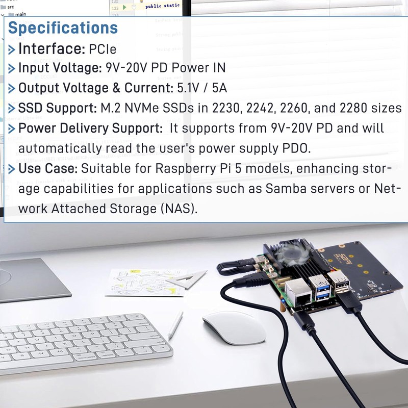 GeeekPi N16 Quad M.2 M-Key NVMe SSD HAT for Raspberry