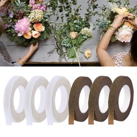 Woohome Pack of 12 Flora Crepe Ribbon, Florist Ribbon, Florist Ribbon, Floral Wire Decoration for Bouquet, Flowers, DIY Crafts