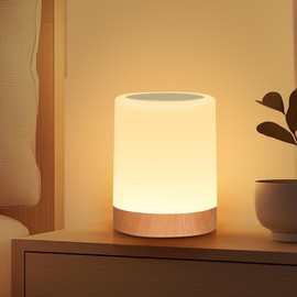 Bonsery Bedside Lamp Touch Dimmable for Bedroom Bathroom Living Room Party LED Table Lamp Wireless Baby Night Light Children