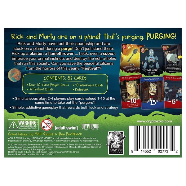 Cryptozoic Entertainment Rick & Morty Look Who's Purging Now