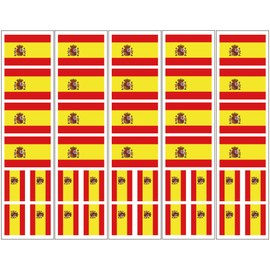 40 Removable Stickers: Spanish Flag, Spain Party Favors, Decals