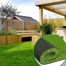 Petgrow Durable Artificial Grass Turf 4FTX13FT,38mm Thick Realistic Indoor/Outdoor Dog Turf Garden Landscape Patio Synthetic Grass Fake Faux Grass Rug Mat,4-Tone/Soft,Drainage Holes & PU Backing