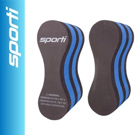 Sporti Pull Buoy for Women & Men Competitive, Swim Trainer Gears, Swim Buoy for Lap Swimming, EVA 5-Layer Pull Buoy Leg Float - Black/Blue