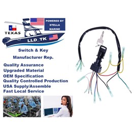 Ignition Switch Assembly Fit for Yamaha Outboard Motor, 703-82510-44-00 703-82510-43-00 703-82510-42-00 703-82510-11-00, Main Key Remote Control Box Ignition
