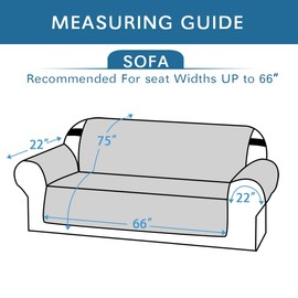 H.VERSAILTEX Reversible Couch Cover for 3 Cushion Cover Pet Friendly Sofa Cover for Dog Washable Furniture Protector Water Resistant Slipcover with Non Slip Elastic Strap(Sofa, Ivory/Beige)
