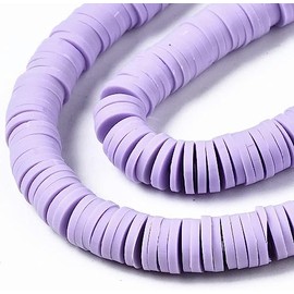 Handmade Polymer Clay Heishi Beads 6mm x 1mm – Lilac