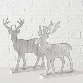 Deer Wooden Figurine Decoration Christmas Height 30 cm Set of 2