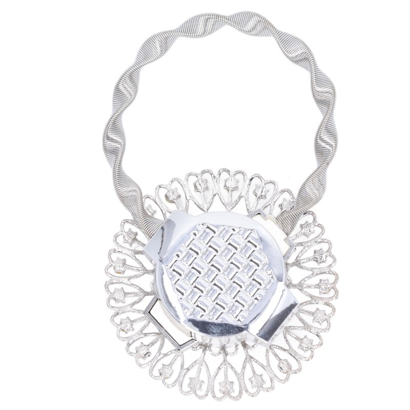 2Pcs Magnetic Curtain Tiebacks Stainless Steel Sparkling Crystal Flower Curtain