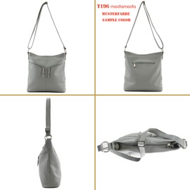 modamoda de T196 Women's Leather Shoulder Bag Handmade in Italy, Leaf Green