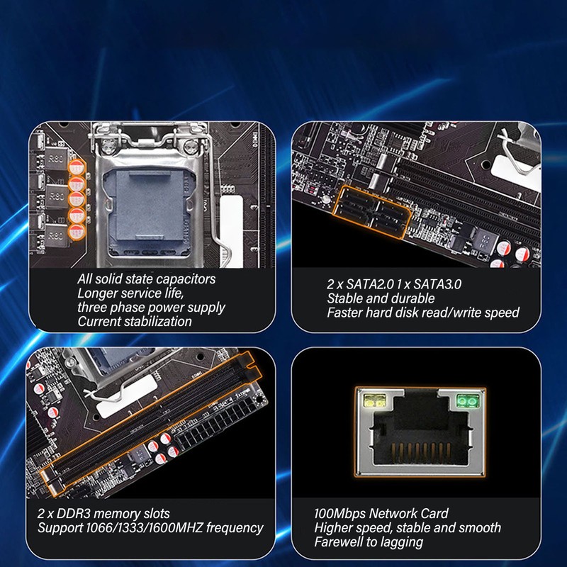 H81A Motherboard Dual Channel DDR3 Memory Support LGA 1150 Pin
