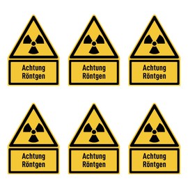 W003 W003 Sticker 75 x 50 mm Warning Sign with Text (German) Yellow / Black / DIN EN ISO 7010 / ASR A1.3 Pack of 6