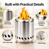 Portable Wood Burning Stove for Outdoor Cooking – Stainless Steel