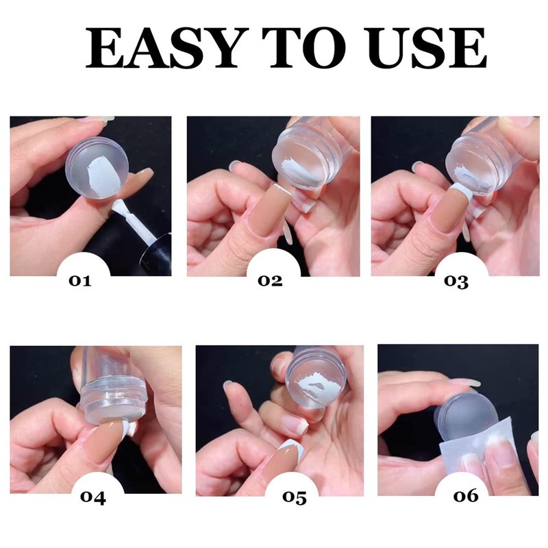 Double Sided Nail Art Stamper Clear Silicone Nail Stamper Jelly