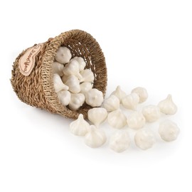 HUIANER Mini Artificial Garlic, 40PCS Fake Garlic Simulation Garlic Artificial Vegetable Mini Vegetable for Home Kitchen Photography Party Decoration, 4cm