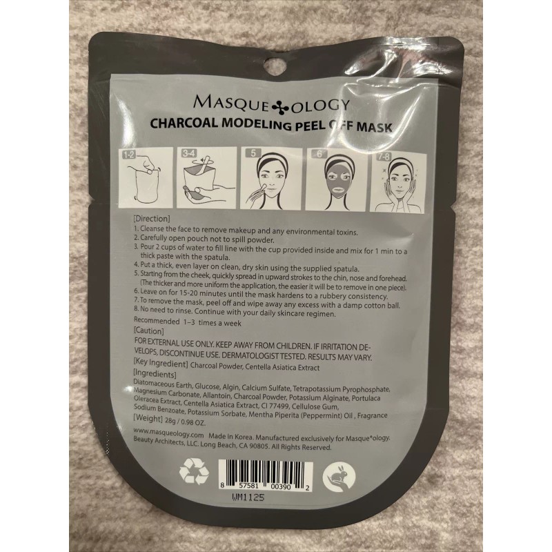 Masqueology Masque+ology Charcoal: Modeling Peel Off Mask Detoxifying Pores, Spatula