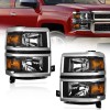 Unbranded For 2014-2015 Chevy Silverado 1500 Chrome Headlights Headlamps Assembly