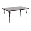 Flash Furniture 24''W x 48''L Rectangular Grey Thermal Laminate Activity