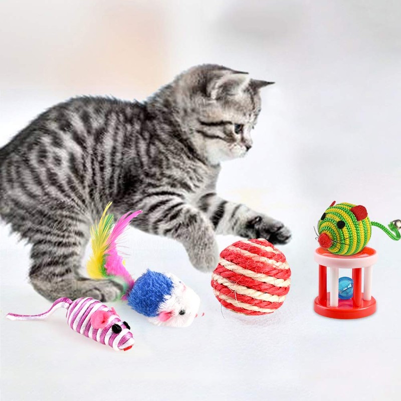 Goldge Cat Toy, Interactive 16 Pieces Cat Toy Mice Balls