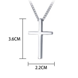Tadipri 1 x Cross Chain Necklace Cross Symbol Basic in Silver (Non-fading and Sweat-Proof), Alloy Steel