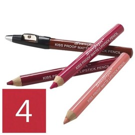 Kiss proof matte lipstick pencil shade 4. Soft long stay lipstick pencil with integrated lid sharpener