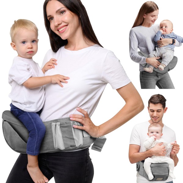 SNOOZYNEST Baby Hip Seat Carrier, Adjustable Waistband with 3D Abdominal
